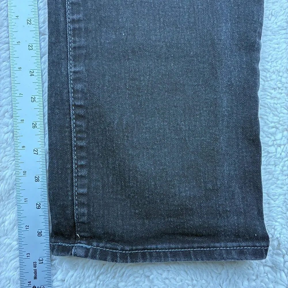 True Religion Jeans 36 x 32 Black Mens Ricky Relaxed Straight Flap Pockets Denim